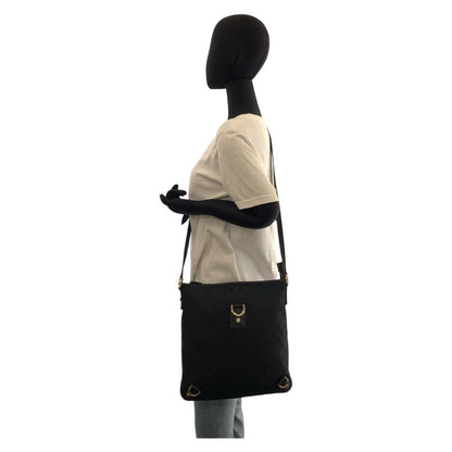 Gucci Shoulder Bag 131326 Gg Canvas, Leather Black Goldmetal Shoulder Bag Messenger Bag Abbey Women