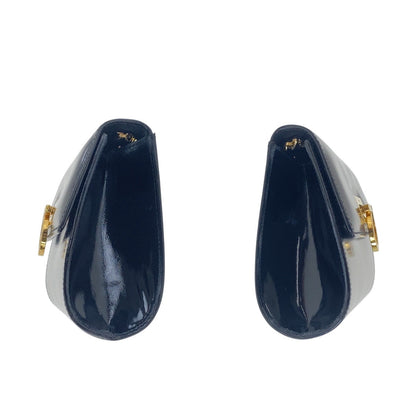 Salvatore Ferragamo Shoulder Bag Enamel Black Goldmetal Crossbody Shoulder Bag Gancini Women