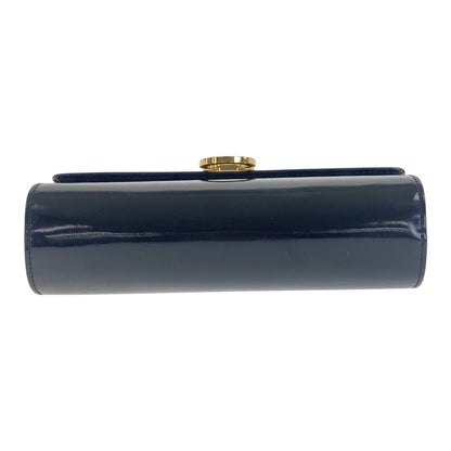 Salvatore Ferragamo Shoulder Bag Enamel Black Goldmetal Crossbody Shoulder Bag Gancini Women