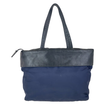 Prada Tote Bag Nylon Navy Black Silvermetal Tote Bag Shoulder Bag Test Triangle With Logo Women