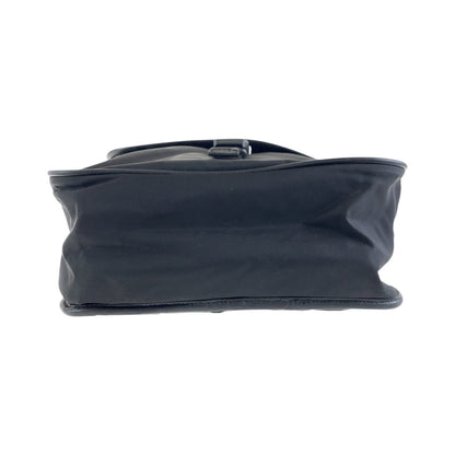 Prada Shoulder Bag Nylon, Leather Black Silvermetal Shoulder Bag Pochette Testo Saffiano Triangle