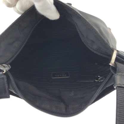 Prada Shoulder Bag Nylon Black Silvermetal Shoulder Bag Sacoche Test Triangle With Logo Women