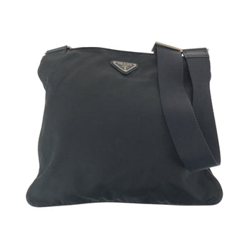 Prada Shoulder Bag Nylon Black Silvermetal Shoulder Bag Sacoche Test Triangle With Logo Women
