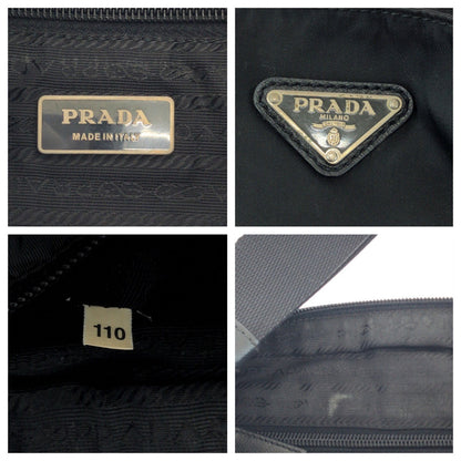 Prada Shoulder Bag Nylon Black Silvermetal Shoulder Bag Sacoche Test Triangle With Logo Women
