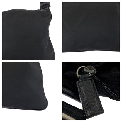 Prada Shoulder Bag Nylon Black Silvermetal Shoulder Bag Sacoche Test Triangle With Logo Women