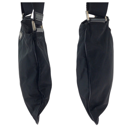 Prada Shoulder Bag Nylon Black Silvermetal Shoulder Bag Sacoche Test Triangle With Logo Women