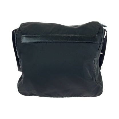 Prada Shoulder Bag Nylon Black Silvermetal Shoulder Bag Pochette Test Triangle With Logo Mens