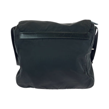 Prada Shoulder Bag Nylon Black Silvermetal Shoulder Bag Pochette Test Triangle With Logo Mens