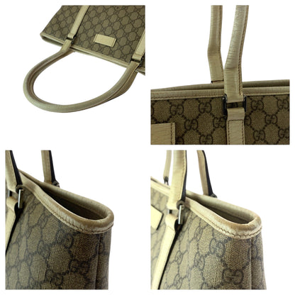 Gucci Tote Bag 114695 Gg Supreme Canvas Beige Ivory Silvermetal Tote Bag Shoulder Bag Women
