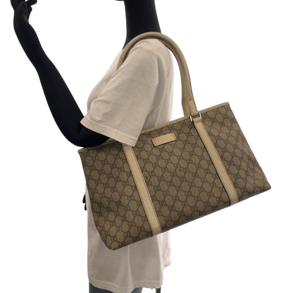 Gucci Tote Bag 114695 Gg Supreme Canvas Beige Ivory Silvermetal Tote Bag Shoulder Bag Women