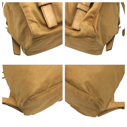 Prada Backpack Nylon Brown Camel Silver Test Triangular Logo