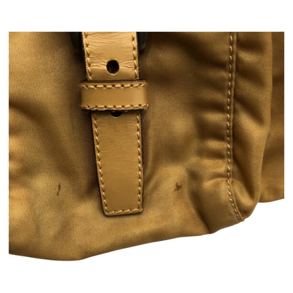 Prada Backpack Nylon Brown Camel Silver Test Triangular Logo
