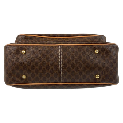 Celine Handbag M14 Pvc, Leather Brown Gold Metal Macadam Women