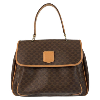 Celine Handbag M14 Pvc, Leather Brown Gold Metal Macadam Women