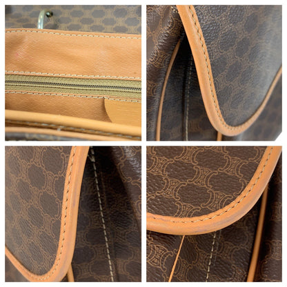 Celine Handbag M14 Pvc, Leather Brown Gold Metal Macadam Women