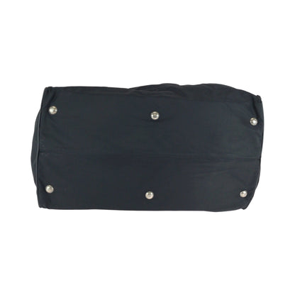 Prada Boston Duffel Bag Nylon Black Silvermetal Boston Duffel Bag Handbag Test Triangle With Logo