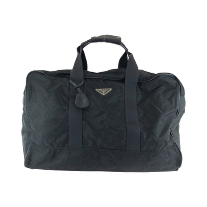 Prada Boston Duffel Bag Nylon Black Silvermetal Boston Duffel Bag Handbag Test Triangle With Logo