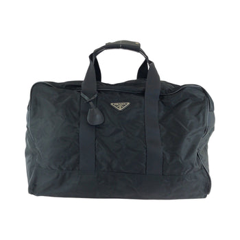 Prada Boston Duffel Bag Nylon Black Silvermetal Boston Duffel Bag Handbag Test Triangle With Logo