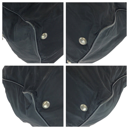 Prada Boston Duffel Bag Nylon Black Silvermetal Boston Duffel Bag Handbag Test Triangle With Logo