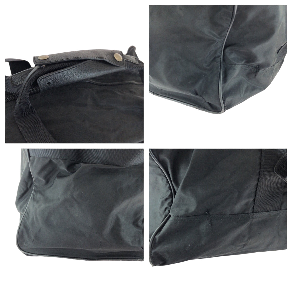 Prada Boston Duffel Bag Nylon Black Silvermetal Boston Duffel Bag Handbag Test Triangle With Logo