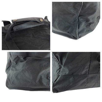 Prada Boston Duffel Bag Nylon Black Silvermetal Boston Duffel Bag Handbag Test Triangle With Logo