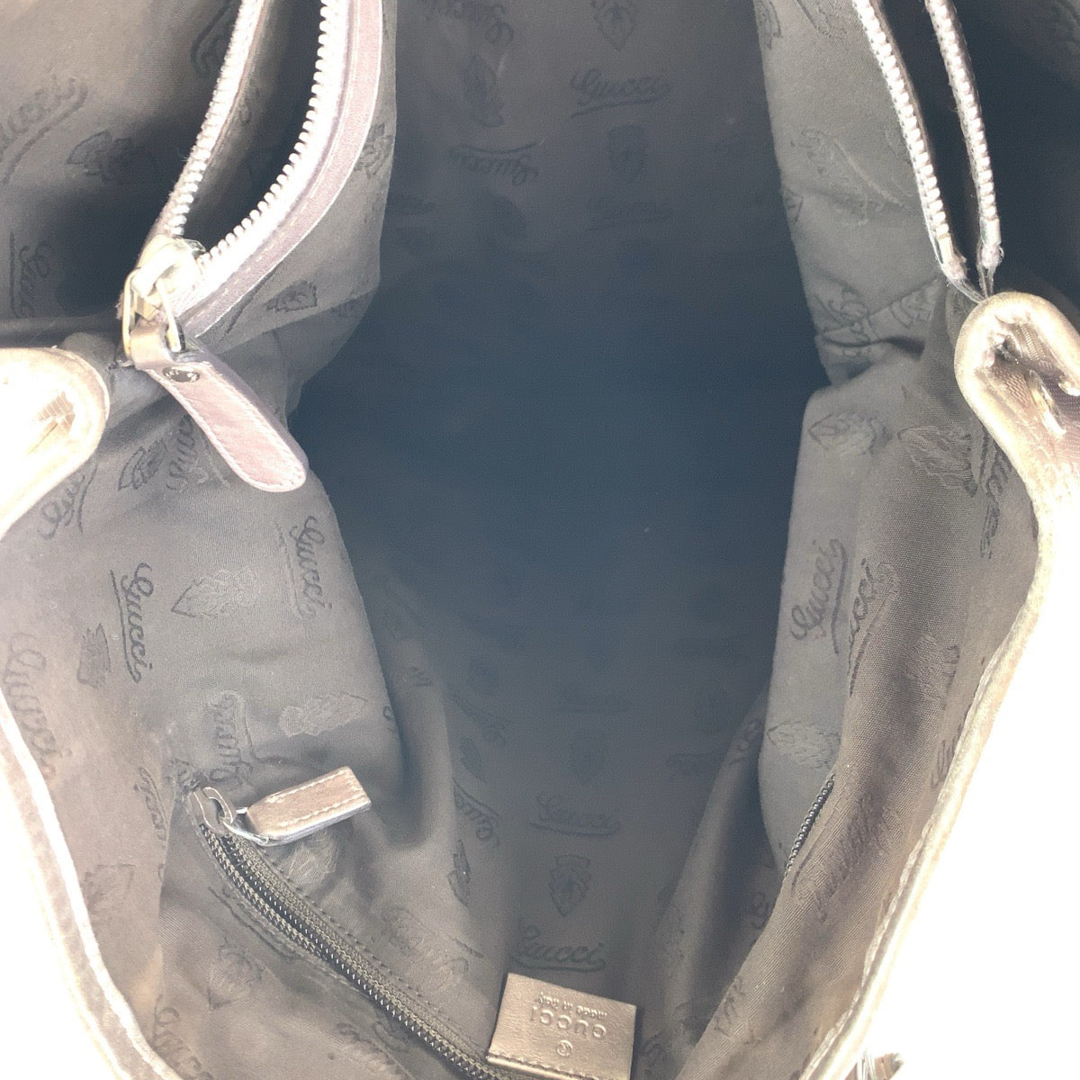 Gucci Tote Bag 223668 Gg Canvas, Leather Brown Silver Metal Tote Bag Shoulder Bag Gg Implementation