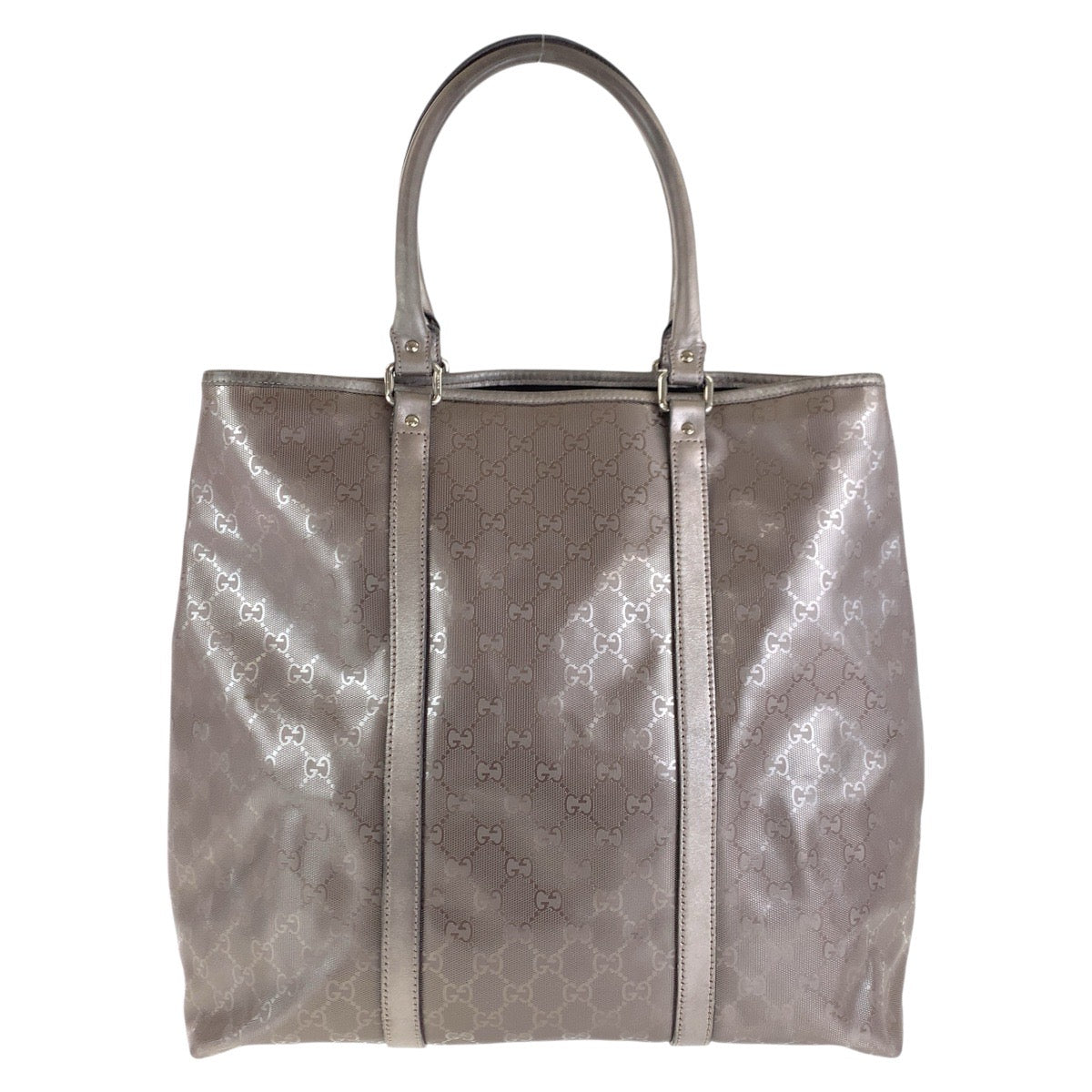 Gucci Tote Bag 223668 Gg Canvas, Leather Brown Silver Metal Tote Bag Shoulder Bag Gg Implementation