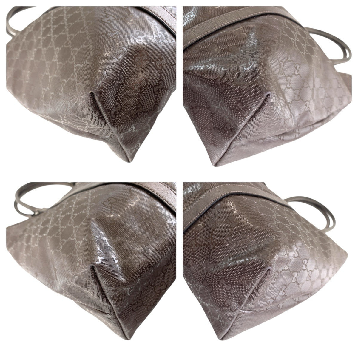 Gucci Tote Bag 223668 Gg Canvas, Leather Brown Silver Metal Tote Bag Shoulder Bag Gg Implementation