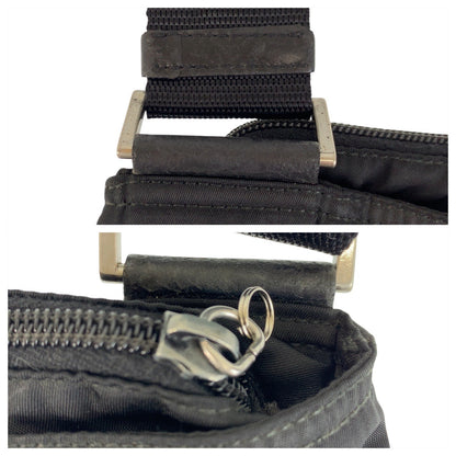 Prada Shoulder Bag Nylon Black Silvermetal Shoulder Bag Messenger Bag Test Triangle With Logo Women