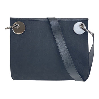 Gucci Shoulder Bag 120841 Gg Canvas, Leather Black Silvermetal Crossbody Shoulder Bag Women