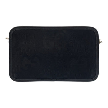 Gucci Shoulder Bag 696075 Canvas, Leather Black Silvermetal Shoulder Bag Pochette Unisex Jumbo Gg