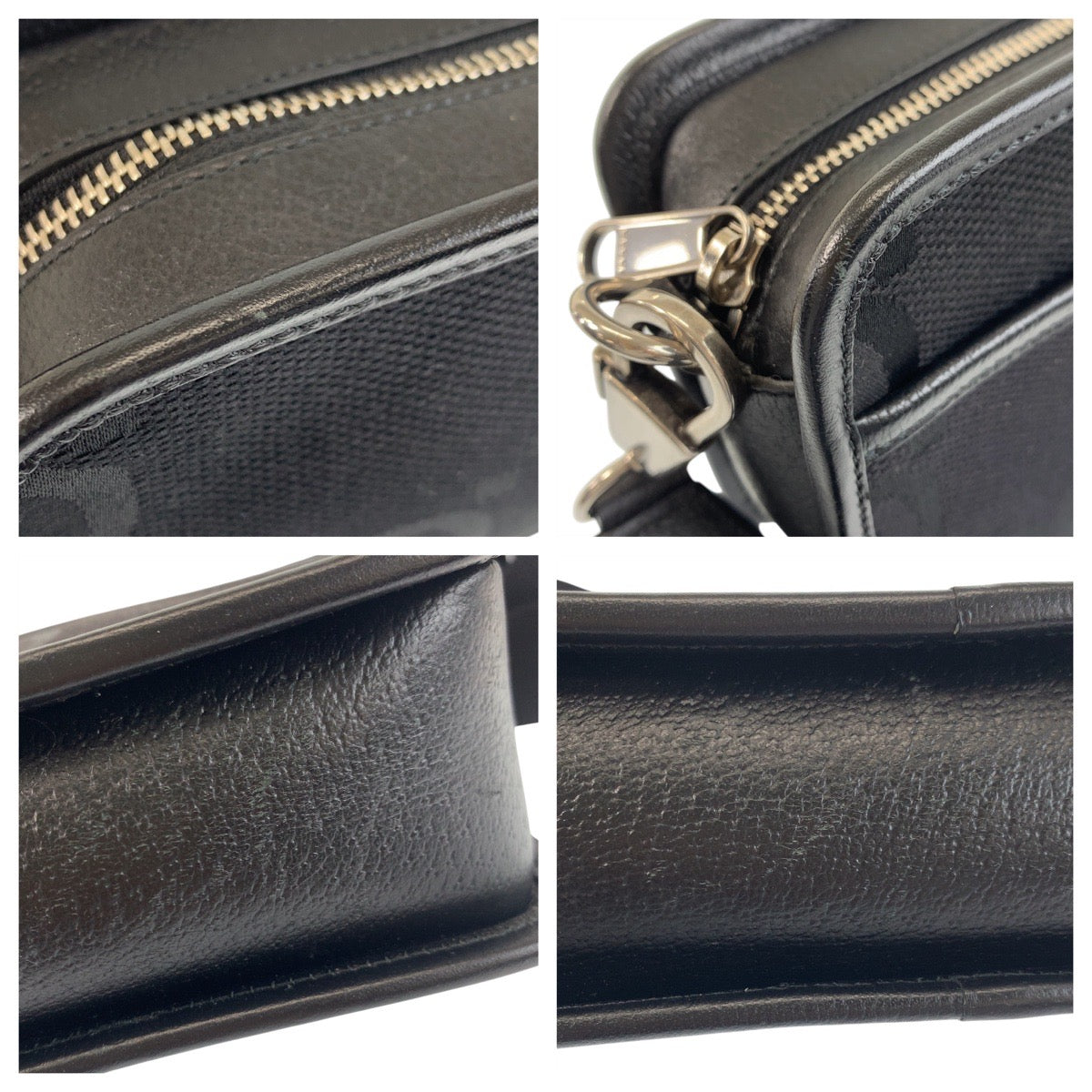 Gucci Shoulder Bag 696075 Canvas, Leather Black Silvermetal Shoulder Bag Pochette Unisex Jumbo Gg