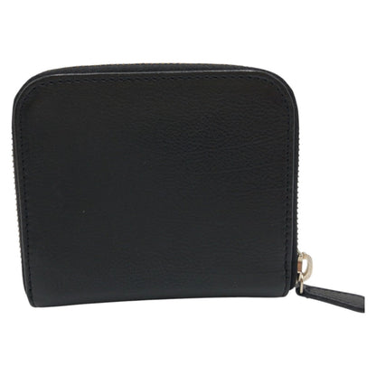 Miu Miu Bifold Wallet Leather Black Silvermetal Bifold Wallet Compact Wallet Women