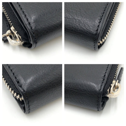 Miu Miu Bifold Wallet Leather Black Silvermetal Bifold Wallet Compact Wallet Women