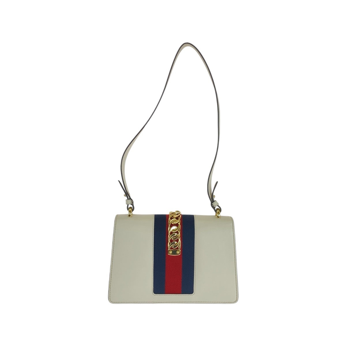 Gucci Shoulder Bag 421882 Leather Ivory White Gold Metal Shoulder Bag Sherry Line Silvi Women