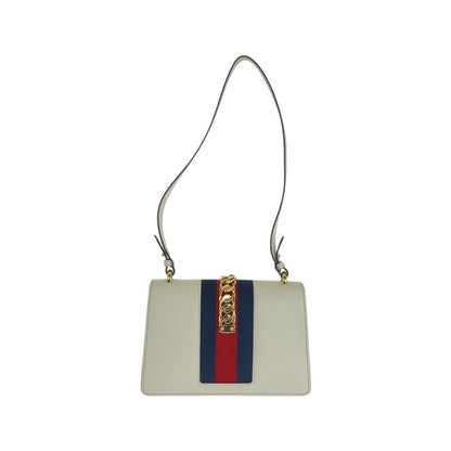 Gucci Shoulder Bag 421882 Leather Ivory White Gold Metal Shoulder Bag Sherry Line Silvi Women