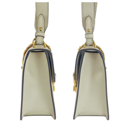 Gucci Shoulder Bag 421882 Leather Ivory White Gold Metal Shoulder Bag Sherry Line Silvi Women