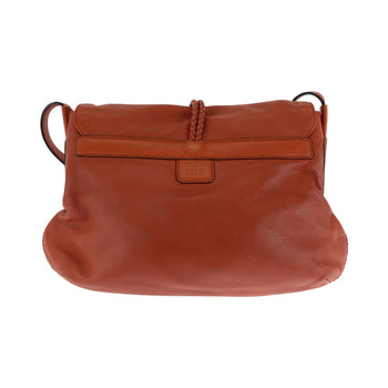 Gucci Shoulder Bag 338985 Leather Orange Brown Gold Metal Shoulder Bag Messenger Bag Bamboo Women