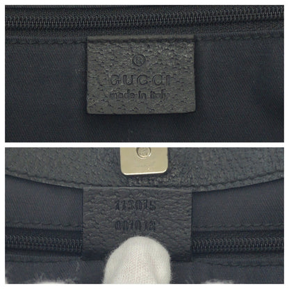 Gucci Tote Bag 113015 Gg Canvas Black Silvermetal Tote Bag Handbag Women