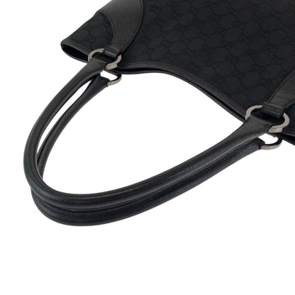 Gucci Tote Bag 113015 Gg Canvas Black Silvermetal Tote Bag Handbag Women