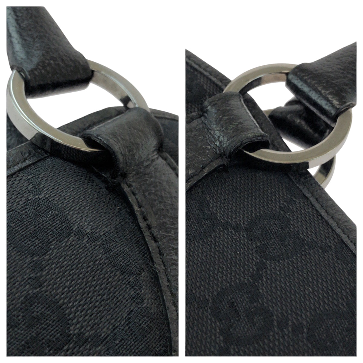Gucci Tote Bag 113015 Gg Canvas Black Silvermetal Tote Bag Handbag Women