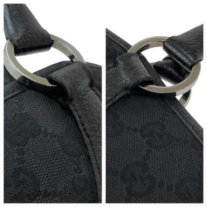 Gucci Tote Bag 113015 Gg Canvas Black Silvermetal Tote Bag Handbag Women