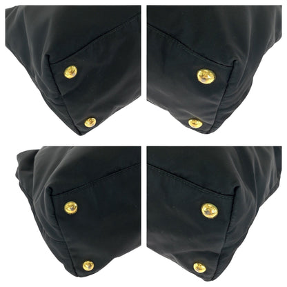 Prada Tote Bag Br3854 Nylon Black Goldmetal Tote Bag Shoulder Bag Test Triangle With Logo Women