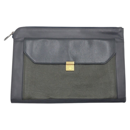 Bottegaveneta Clutch Bag Leather Navy Type Black Type Khaki Clutch Bag Business Bag Mens