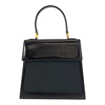 Yves Saint Laurent Handbag Leather Black Goldmetal Ysl Women