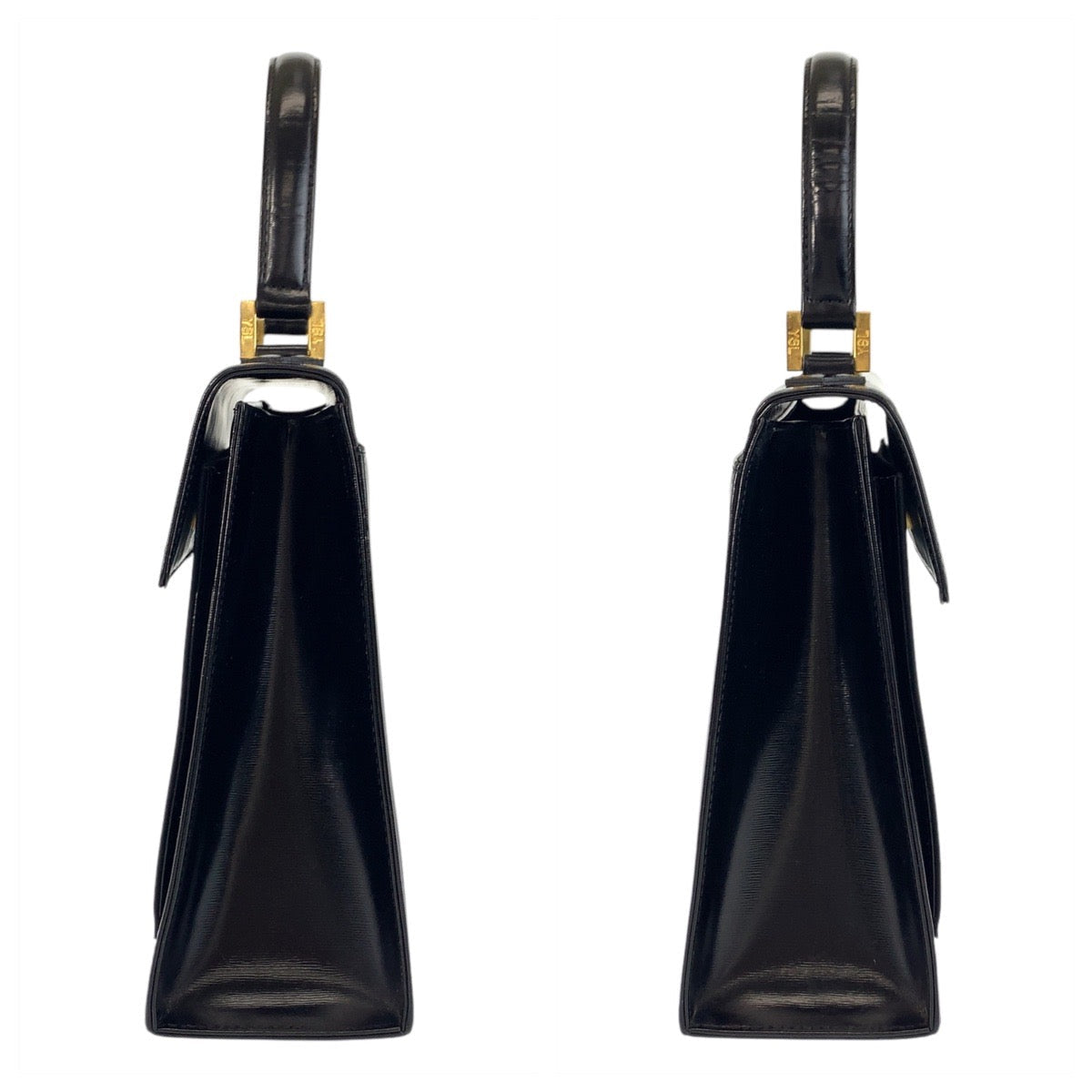 Yves Saint Laurent Handbag Leather Black Goldmetal Ysl Women