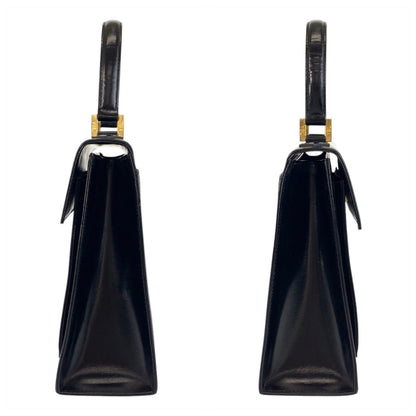 Yves Saint Laurent Handbag Leather Black Goldmetal Ysl Women
