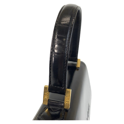 Yves Saint Laurent Handbag Leather Black Goldmetal Ysl Women
