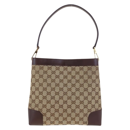 Gucci Shoulder Bag 001 4231 1705 Gg Canvas, Leather Beige Brown Gold Metal Shoulder Bag Handbag