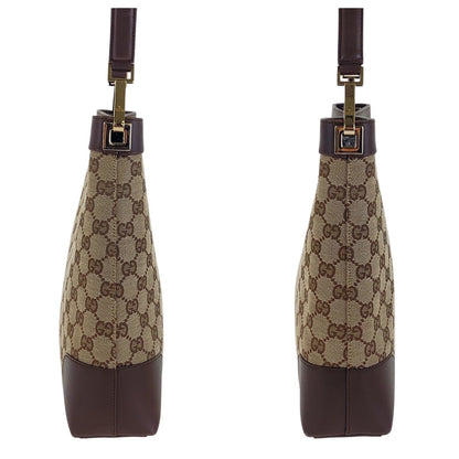 Gucci Shoulder Bag 001 4231 1705 Gg Canvas, Leather Beige Brown Gold Metal Shoulder Bag Handbag